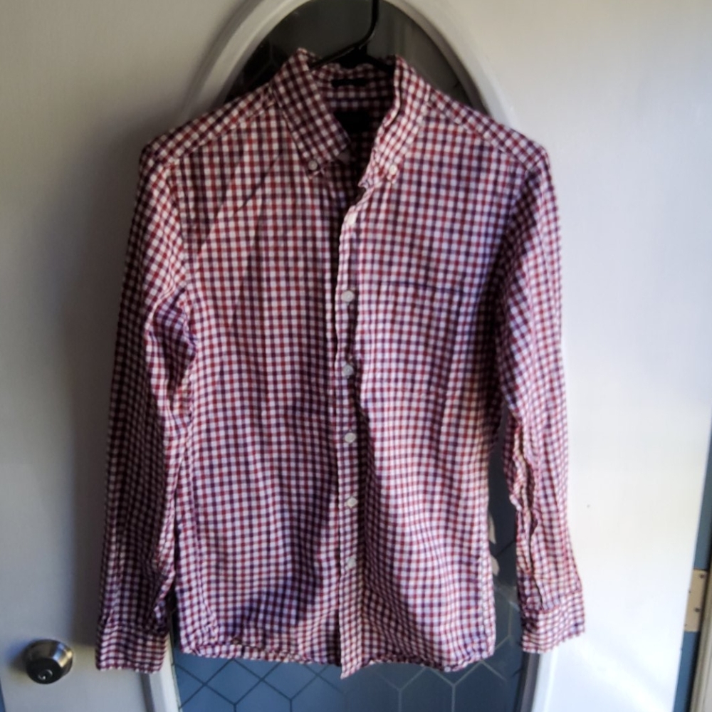 JCrew factory gingham button down